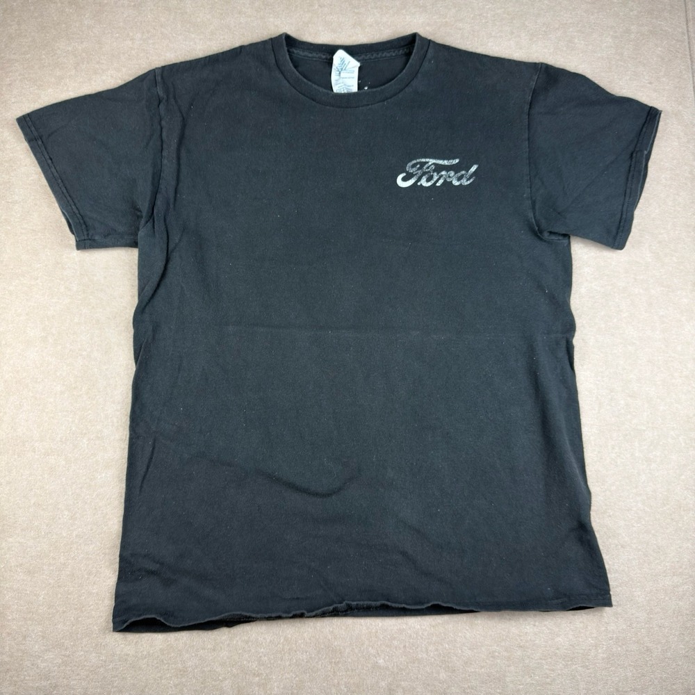 Ford Freedom Lives Here Black Statement T-Shirt Men's Medium USA Flag Truck Tee - Picture 2 of 8